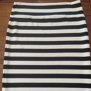 Black and white striped skirt